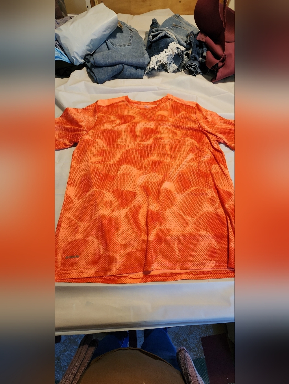 Nike Bright Orange Athletic Mesh Tee